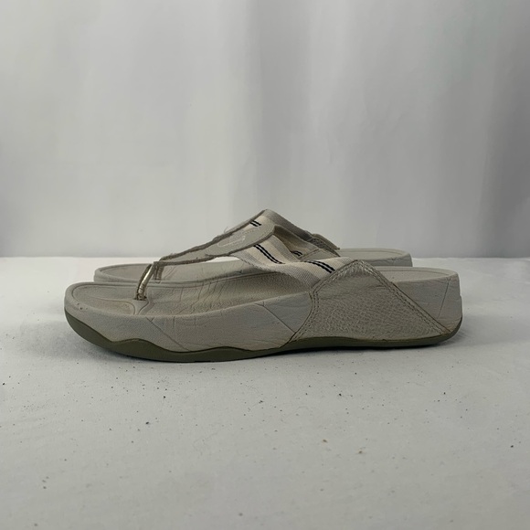 Fit Flop WALKSTAR Webbing Toe-Post Sandals in Grey Size‎ 8 - Picture 3 of 6